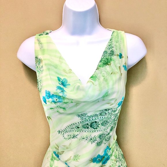 ALYN PAIGE⚡️Cow Neck Floral Asymmetrical Dress_5/6 - Picture 2 of 8